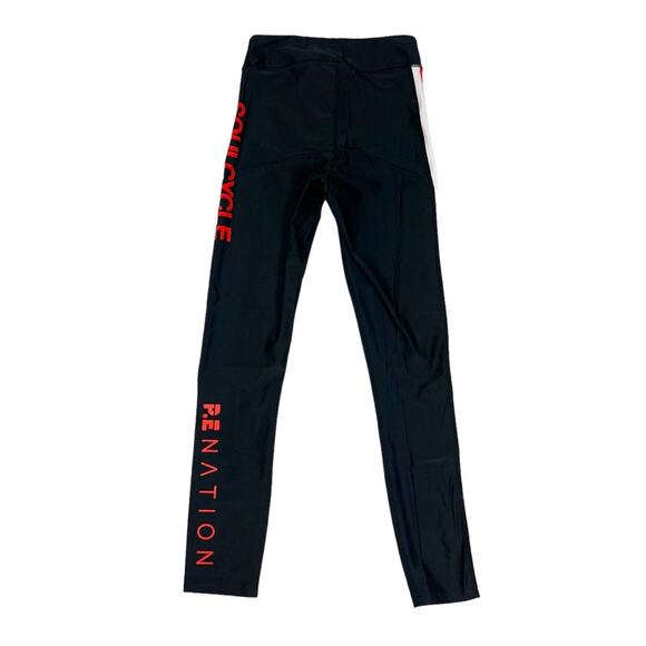 PE Nation x Soul Cycle Leggings Black Red Spell Out Logo Active Pants Women's S - Picture 3 of 16